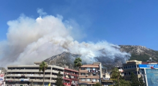 Hatay'da çıkan orman yangınına müdahale ediliyor