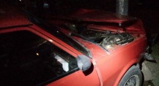 Direğe çarpan otomobilin sürücüsü yaralandı
