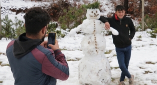 Amanos Dağlarına kar yağdı