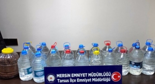 Mersin'de 120 litre sahte içki ele geçirildi