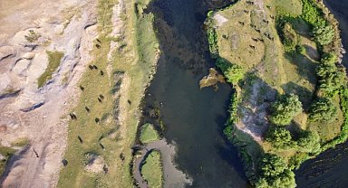 Besiciler mandalarını Ceyhan Nehri'nde serinletiyor
