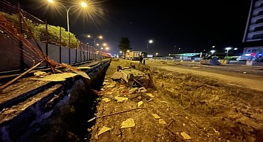 Otomobil alt geçit çalışması yapılan alana düştü