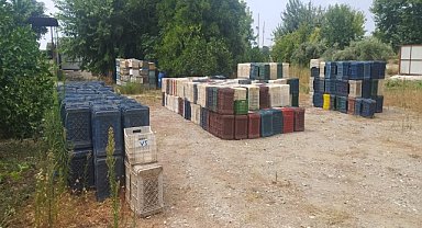 Bahçeden plastik kasa çalan şüpheli yakalandı