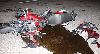 Kaza yapan motosikletteki bir kişi öldü, bir kişi yaralandı