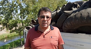 Dere yatağı araç lastiklerinden temizlendi