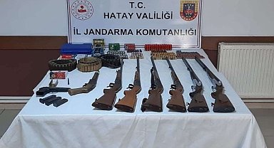Ruhsatsız 7 av tüfeği ve tabanca ele geçirildi