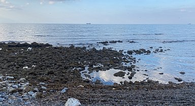 Hatay'da deniz suyu çekildi