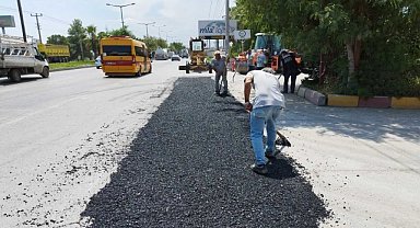 Akdeniz'de yol yapım çalışmaları sürüyor
