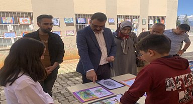 Aladağ'da öğrencilerden resim sergisi