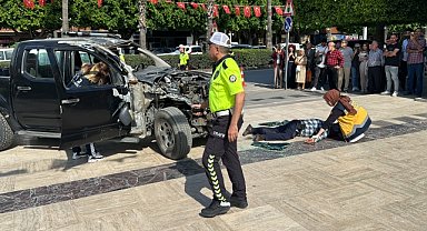 Adana'da trafik kazası tatbikatı yapıldı
