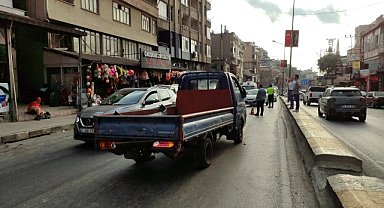TIRIN ÜZERİNDEN KAMYONET DÜŞTÜ