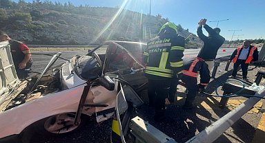 Bariyere çarpan otomobilin sürücüsü yaralandı