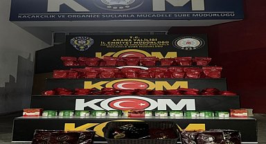 96 kilogram kaçak nargile tütünü ele geçirildi