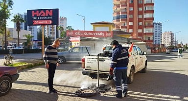 Büyükşehir ekiplerinden ilaçlama çalışması
