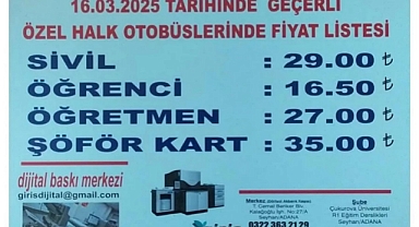 ADANA'DA DOLMUŞ FİYATLARINA ZAM!