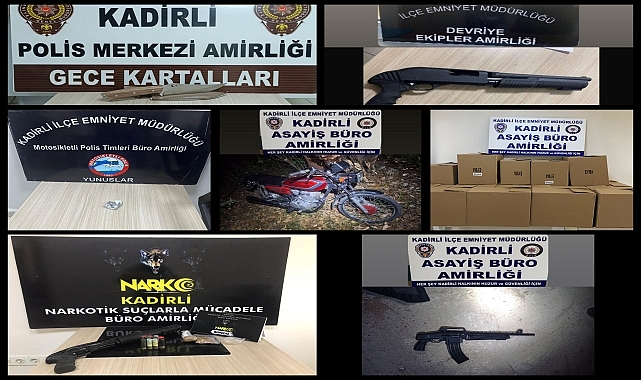 Kadirli'de narkotik ve asayiş uygulaması