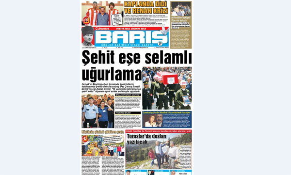 Ç. BARIŞ GAZETESİ 04.07.2016 TARİHLİ 1. SAYFA