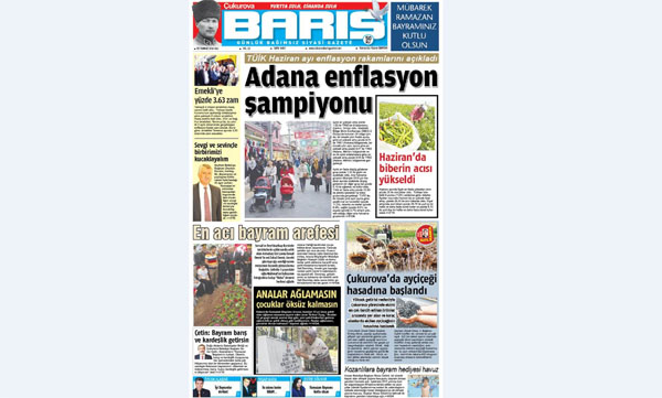 Ç. BARIŞ GAZETESİ 05.07.2016 TARİHLİ 1. SAYFA