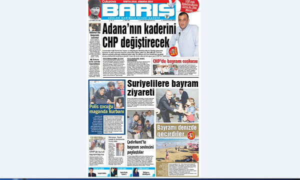 Ç. BARIŞ GAZETESİ 08.07.2016 TARİHLİ 1. SAYFA