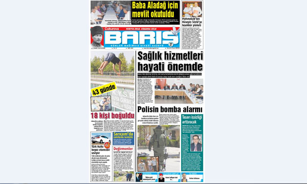 Ç. BARIŞ GAZETESİ 14.07.2016 TARİHLİ 1. SAYFA