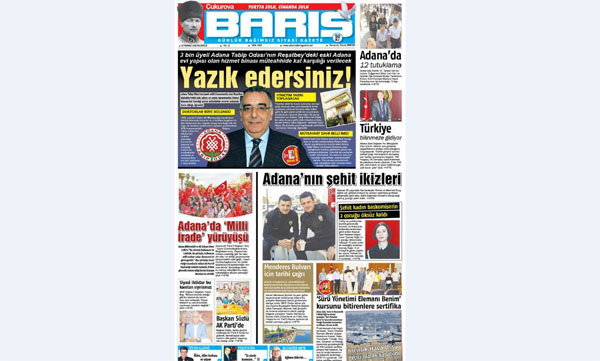 Ç. BARIŞ GAZETESİ 18.07.2016 TARİHLİ 1. SAYFA