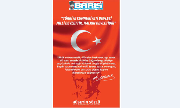 Ç. BARIŞ GAZETESİ 19.07.2016 TARİHLİ 1. SAYFA