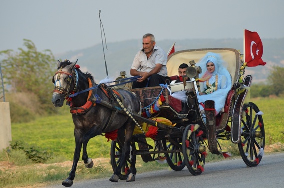 Faytondan gelin arabası!