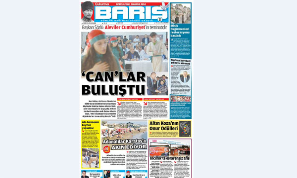 ÇUKUROVA BARIŞ GAZETESİ 17.08.2016 TARİHLİ 1. SAYFA