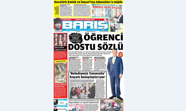 ÇUKUROVA BARIŞ GAZETESİ 18.08.2016 TARİHLİ 1. SAYFA