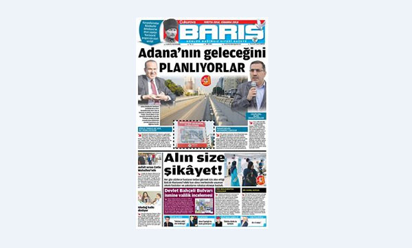 ÇUKUROVA BARIŞ GAZETESİ 25.08.2016 TARİHLİ 1. SAYFA