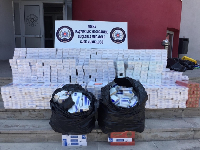 Adana’da kaçak sigara ele geçirildi