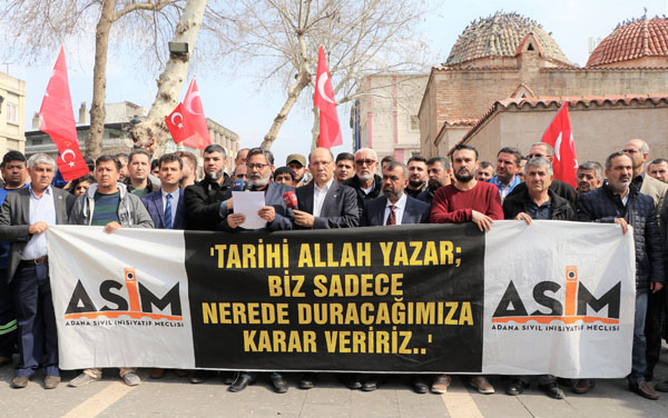 Adana'da İdlib'deki saldırıya tepki