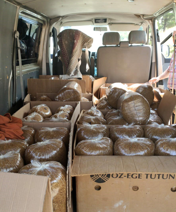 320 kilo kıyılmış tütün ele geçirildi