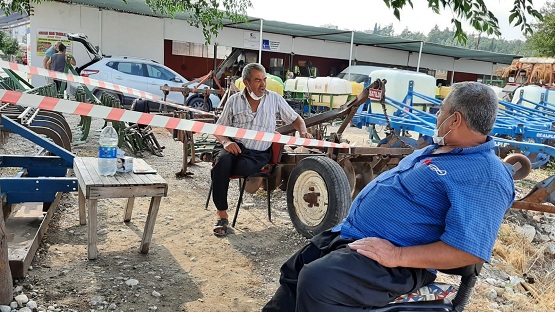 Esnaftan şeritli korona virüs tedbiri
