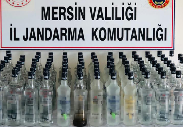 Mersin'de 103 litre sahte içki ele geçirildi
