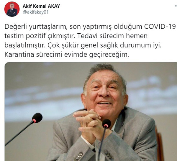 Testi pozitif çıkan Başkan Akay vatandaşları uyardı