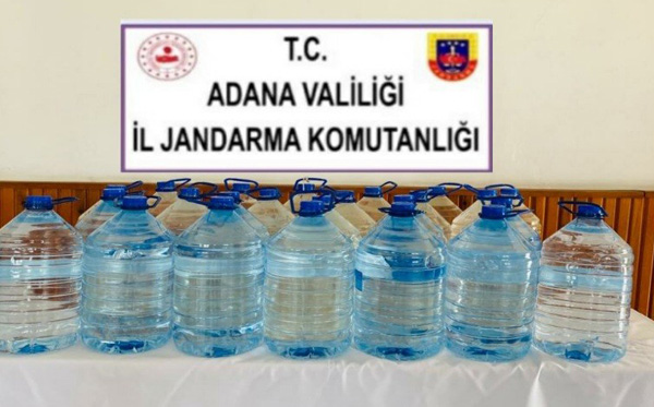 Adana’da 120 litre kaçak içki ele geçirildi