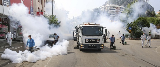Kozan’da temizlik ve dezenfekte çalışması