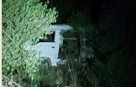 Dere yatağına devrilen kamyonetin sürücüsü yaralandı