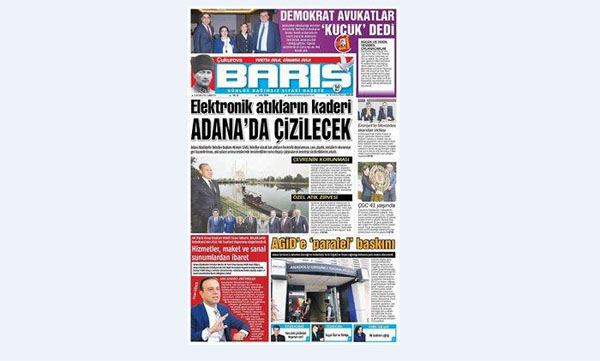 Ç.BARIŞ GAZETESİ 16.04.2016 TARİHLİ 1. SAYFA
