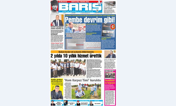 ÇUKUROVA BARIŞ GAZETESİ 04.05.3026 TARİHLİ 1. SAYFA