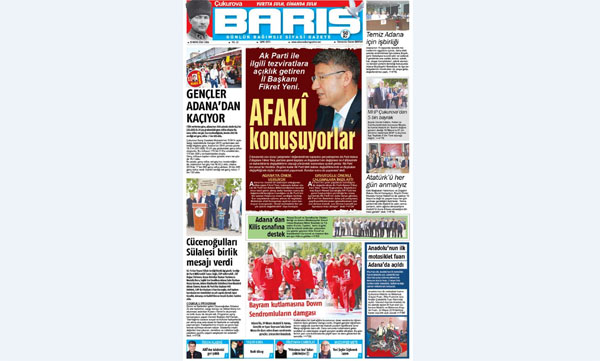 Ç. BARIŞ GAZETESİ 20.05.2016 TARİHLİ 1. SAYFA