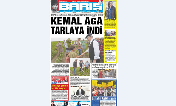 Ç. BARIŞ GAZETESİ 04.06.2016 TARİHLİ 1. SAYFA