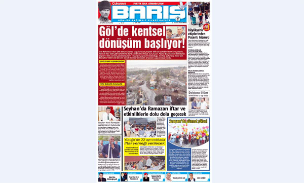 Ç. BARIŞ GAZETESİ 06.06.2016 TARİHLİ 1. SAYFA