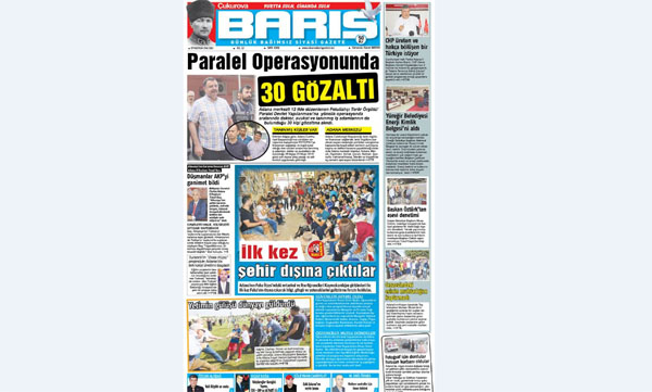 Ç. BARIŞ GAZETESİ 07.06.2016 TARİHLİ 1. SAYFA