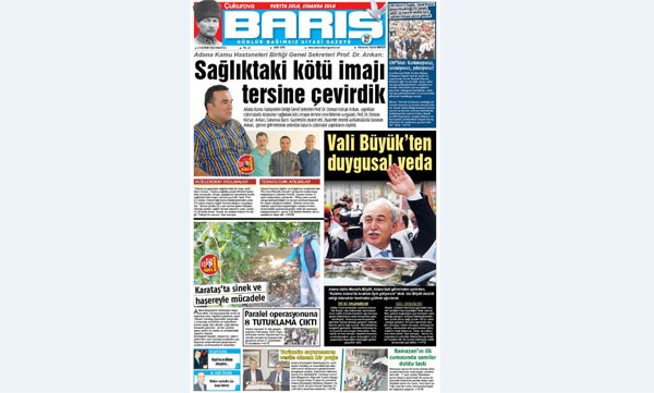 Ç. BARIŞ GAZETESİ 11.06.2016 TARİHLİ 1. SAYFA