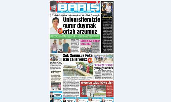 Ç. BARIŞ GAZETESİ 21.06.2016 TARİHLİ 1. SAYFA