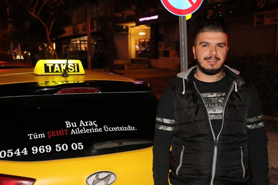 Şehit ailelerine taksi ücretsiz