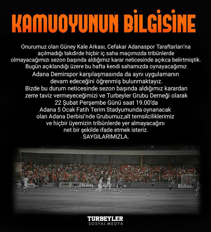 Taraftardan derbi boykotu